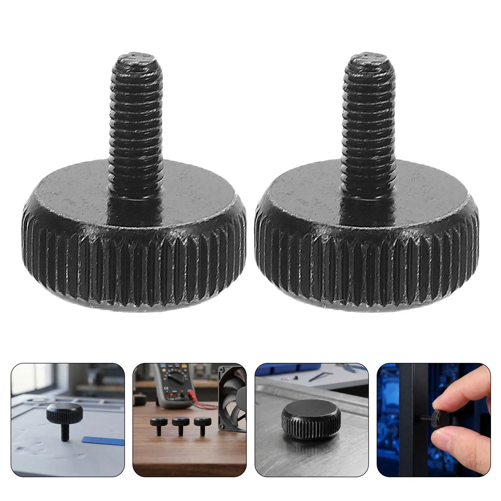 25Pcs Computer Case Screws Knurled Thumb Screws M3 Hand Tightened Desktop Chassis Assembly Replacement Screw Kit Black Pc