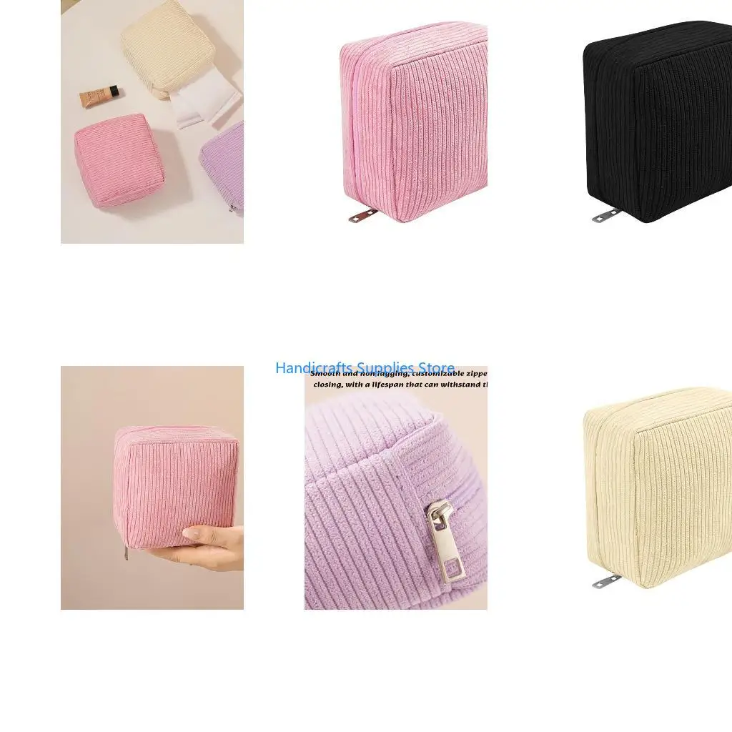 R1WA Period Bag, Corduroy Sanitary Napkin Storage Bag,First Period Gear for Girls,Sanitary Disposal Bags for School Office