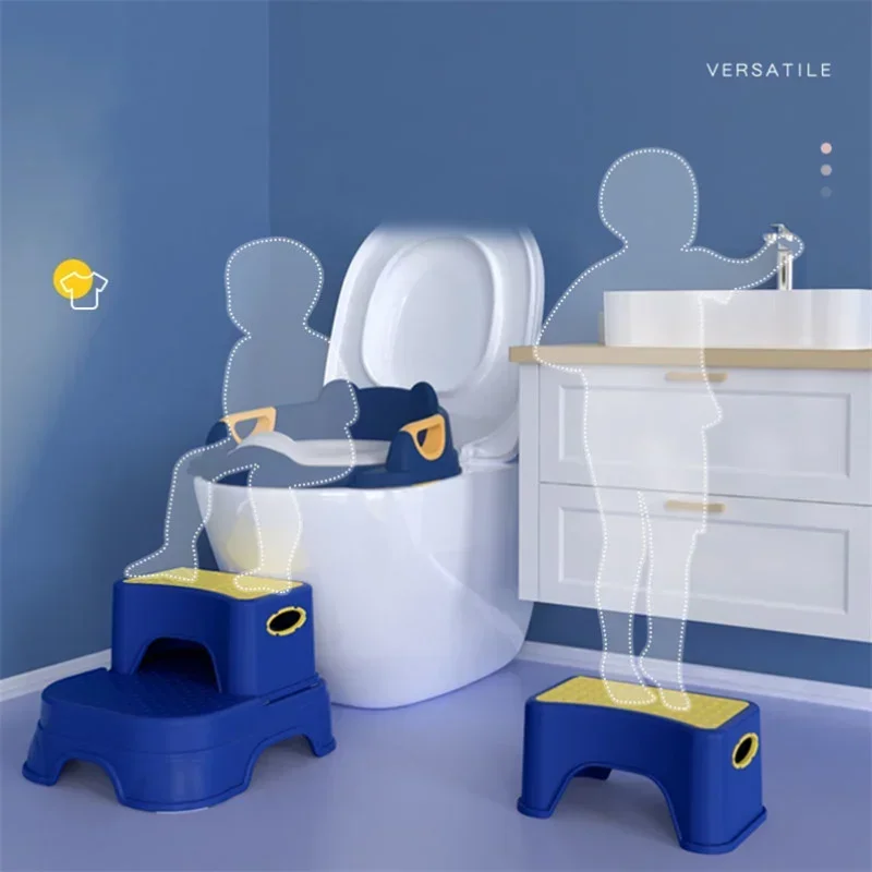 2단계 어린이 단계 의자 화장실 변기 훈련 의자 욕실 주방용 다용도 유아용 의자 - 미끄럼 방지 편안함과 안전성
