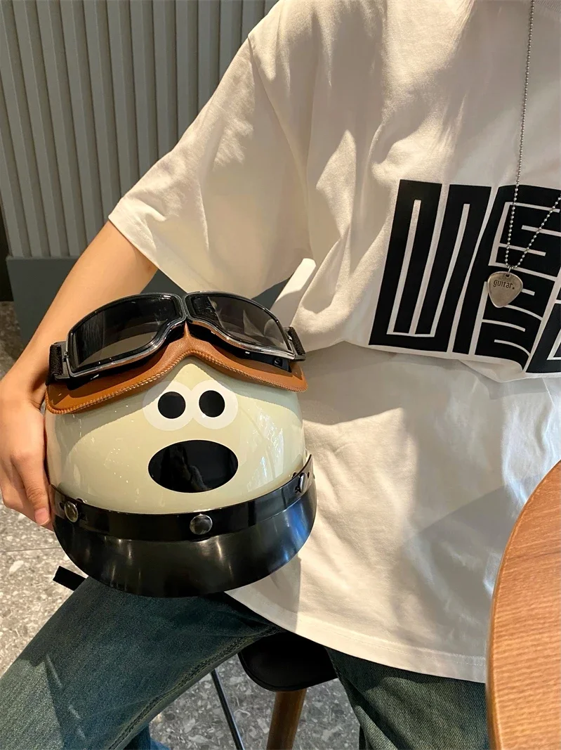 YY Cartoon Hund Helm Kreative Batterie Elektrische Motorrad Hälfte Helm Sommer