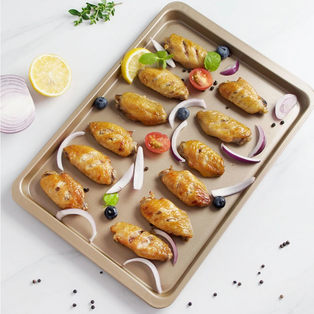 

Nonstick Baking Trays 14.5 Oven Safe Carbon Steel Pan Frameless Rectangular Cake Mold Bakeware Easy Release Durability