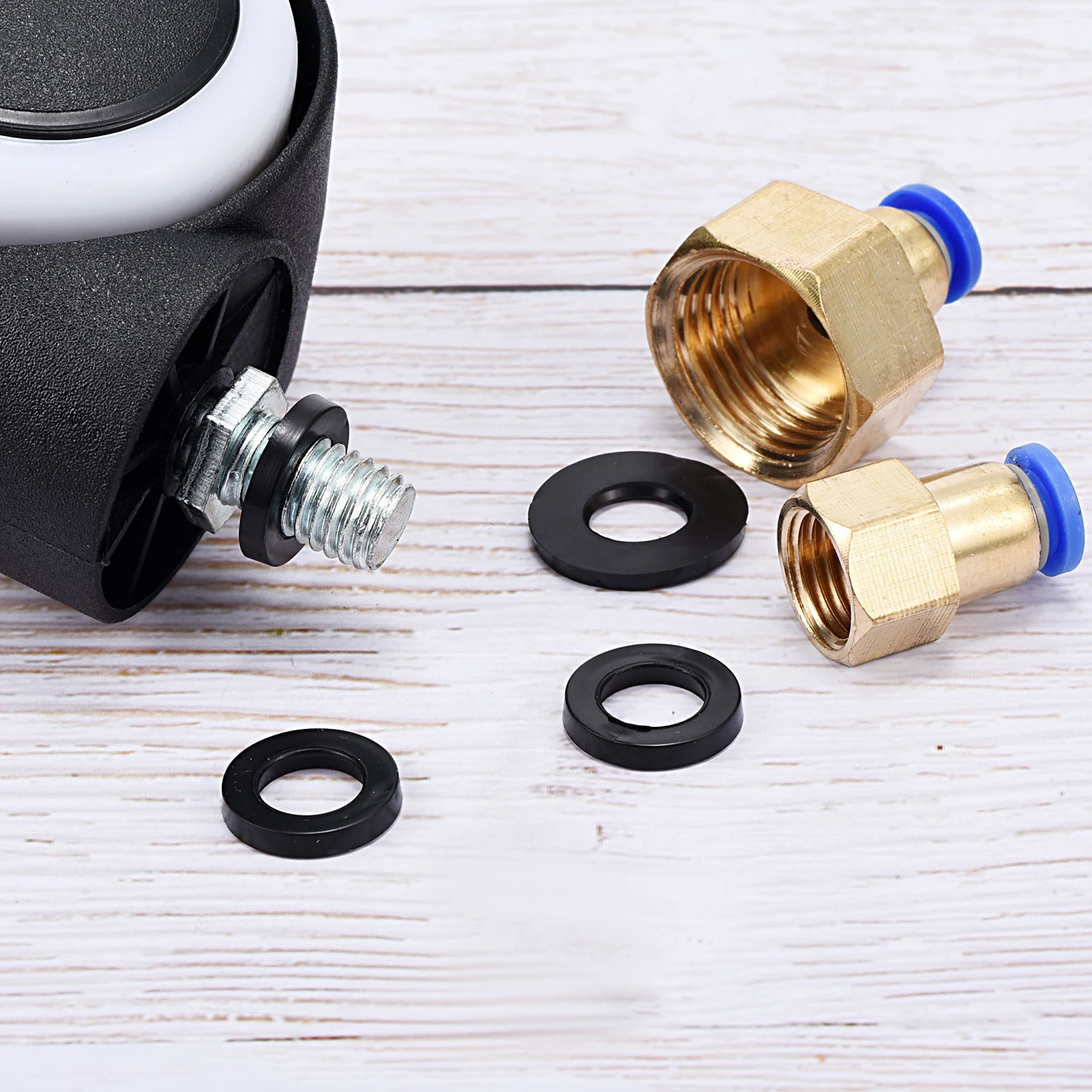 16-120Pcs Black Rubber Flat Washer M5 M6 M10 M15 M20 M25 M32 Sealing Spacer Gasket Ring for Faucet Pipe Water Hose Fastener Bolt