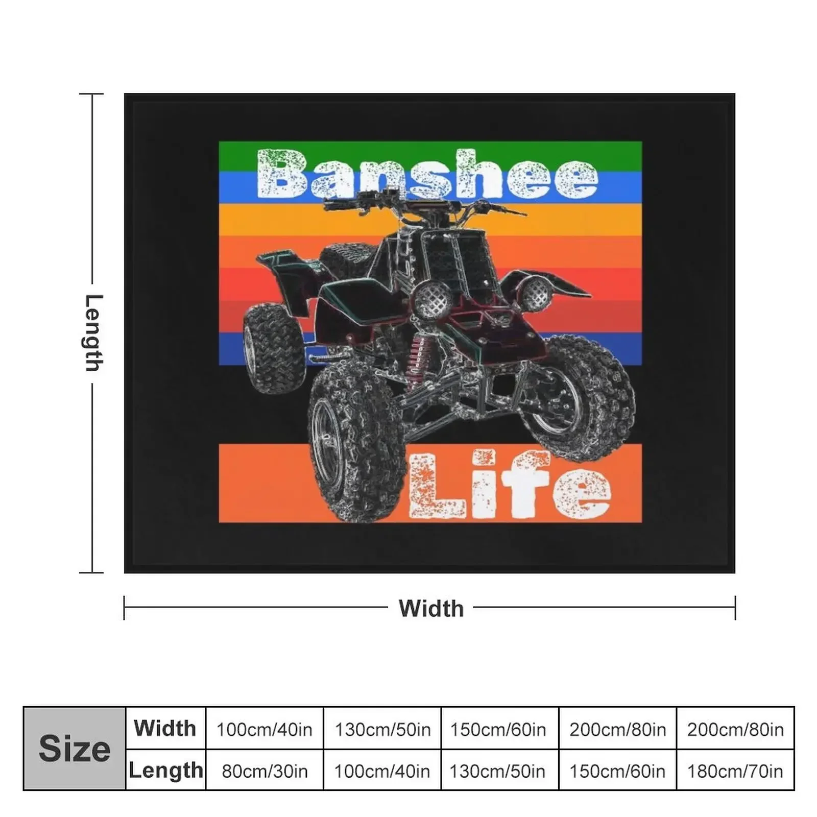 Banshee Quad ATV, Banshee Four Wheeler, Quad Bike Throw Blanket Soft Beds Sleeping Bag Comforter Furrys Blankets