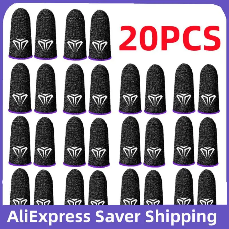 20pc = 10 paar Atmungsaktive Finger Ärmeln Für Gaming Touchscreen Finger Abdeckungen Silber Faser Für Telefon Spiele PUBG finger Daumen Hülse