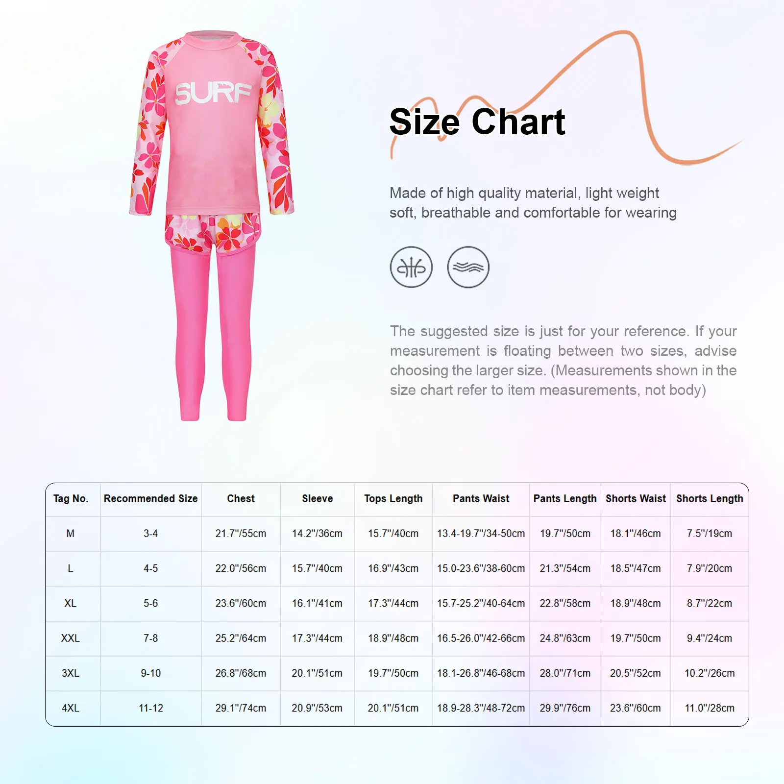 Unisex Rash Guard Bathing Swimsuit Quickly Dry Swimming 3 Pieces Kids Swimwear Long Sleeve Top+Shorts with Pants Set Beachwear