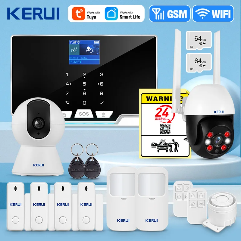

KERUI G20 WIFI + GSM Домашняя сигнализация Tuya Умная беспроводная охранная сигнализация Домашняя система безопасности Датчик двери, окна Датчик движения