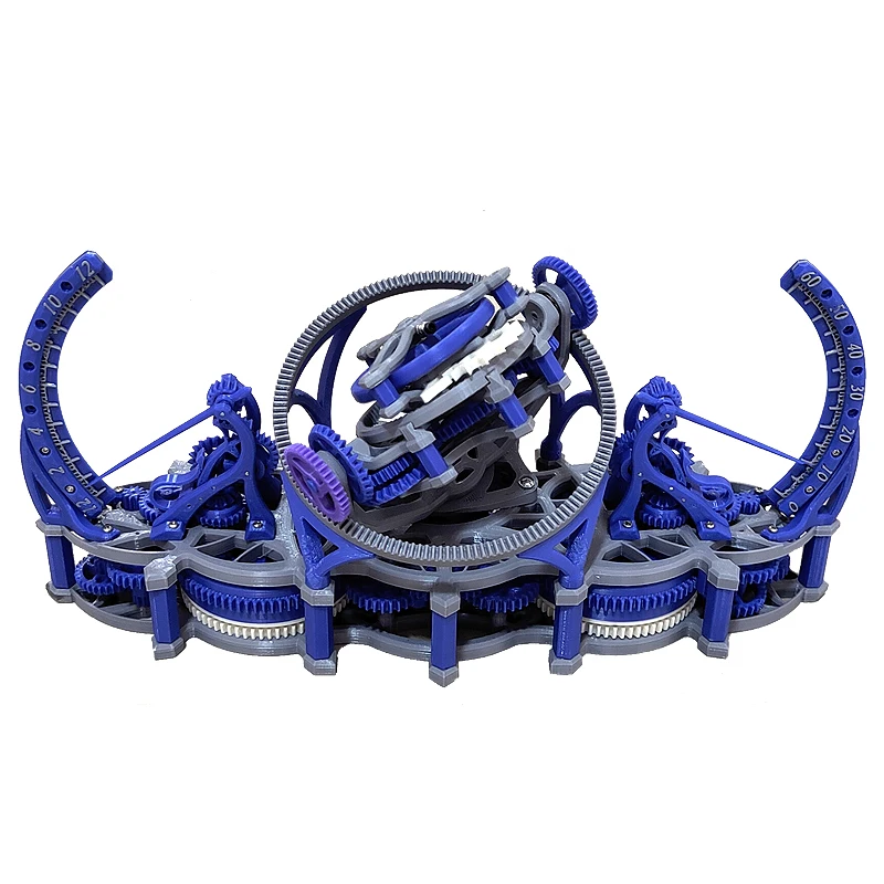 Losowy kolor, druk 3D, tourbillon, mechanizm do samodzielnego montażu dla zegarmistrza, studyjny tourbillon trójosiowy.