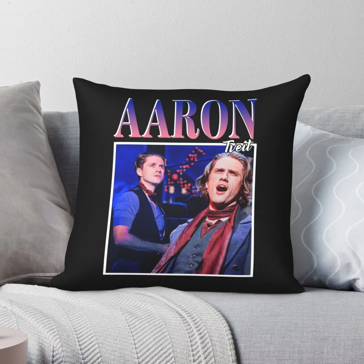 Aaron Tveit Pillowcase Polyester Linen Velvet Creative Zip Decor Throw Pillow Case Home Cushion Case