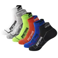 5 Pairs Men Knitted Anti Odor Sports Socks Fashionable Letter Sweat Absorbing Mesh Breathable Couple Running Casual Socks