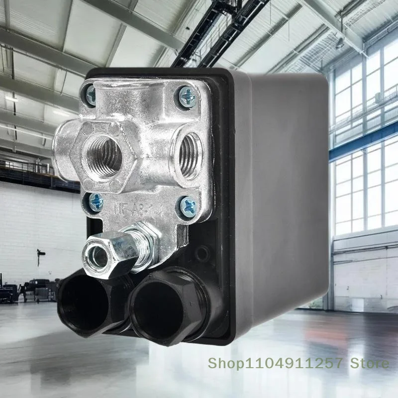 1 Buah Regulator Katup Kontrol Sakelar Tekanan Kompresor Udara Kecil dengan Pengukur untuk Sakelar Kompresor Udara