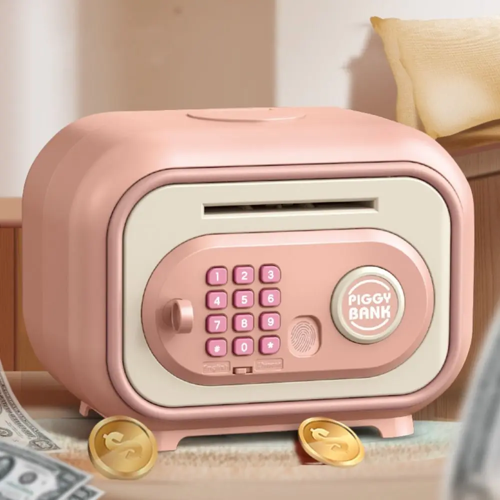 Password Lock Bank Safe Box Fingerprint Money Box Children Money Boxes Durable Safe ATM Savings Box Adults/Girls/Boy