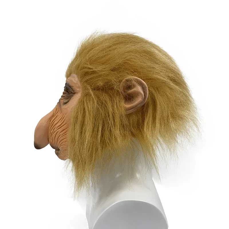 Proboscis Monkey Halloween Mask for Adults, Full Face, Funny, Latex, Cosplay Costume, Realistic, New