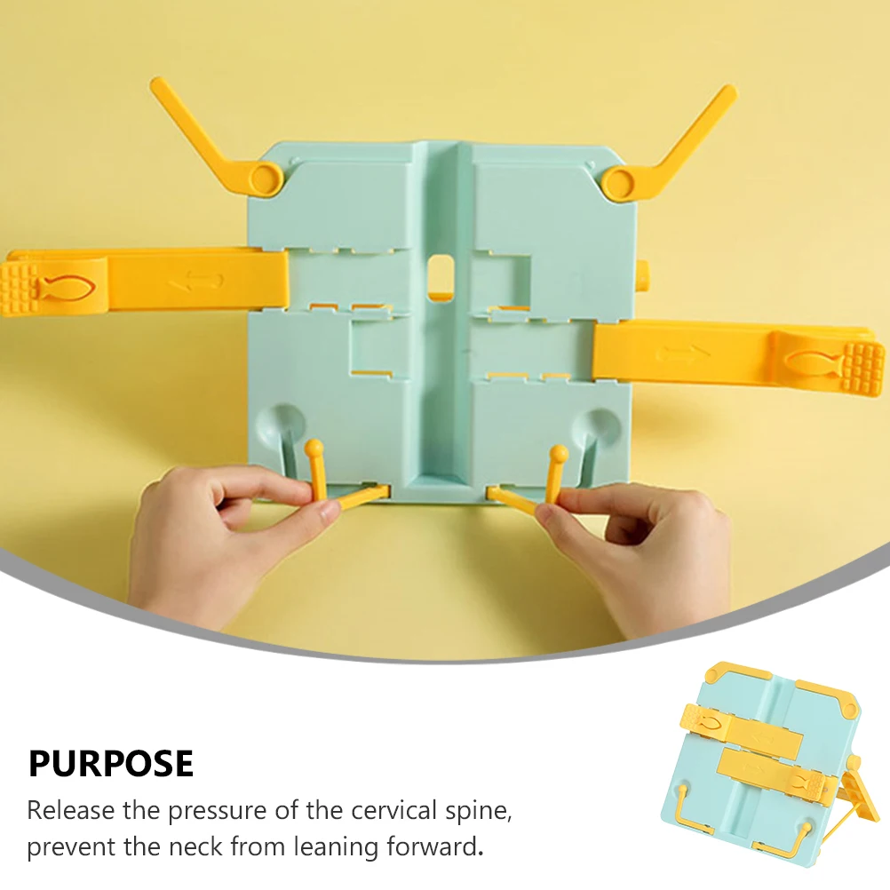 

Adjustable 180° Kids Reading Rack Book Stand Retractable Shelf Strong Abs Material Cervical Support Desktop Bookcase For