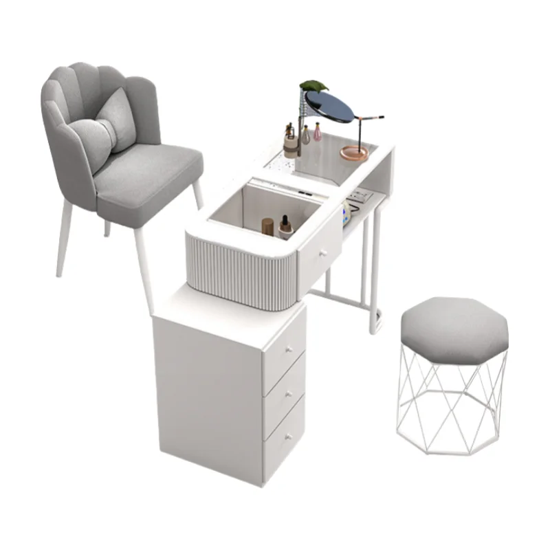 

Современный японский маникюрный стол в белом стиле, экономичный дизайн с роскошным полным комплектом стеклянных элементов, простой и лаконичный стиль