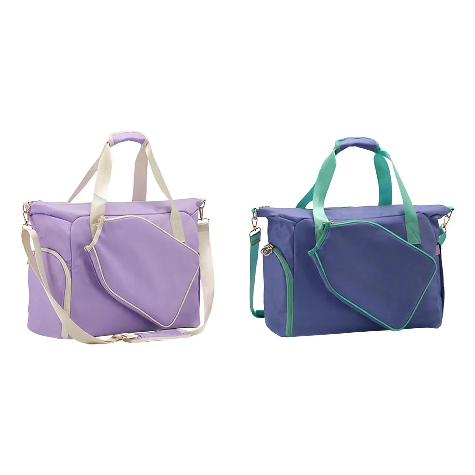 Zipper Pickleball Bag for Men Women Pickleball Racquet Tote with Shoe Pocket Adjustable Strap Handheld Carry on Sport Equipment