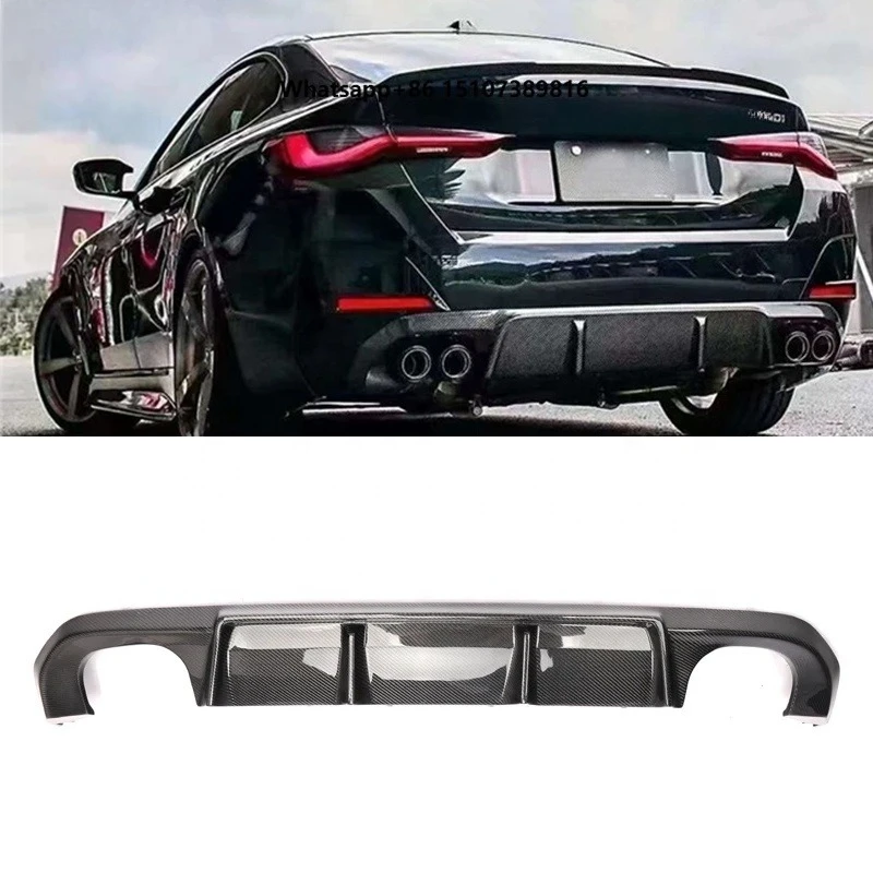 For 4 Series G26 2020-2024 3D Style Carbon Fiber Rear Lip Rear Diffuser Bumper Lip