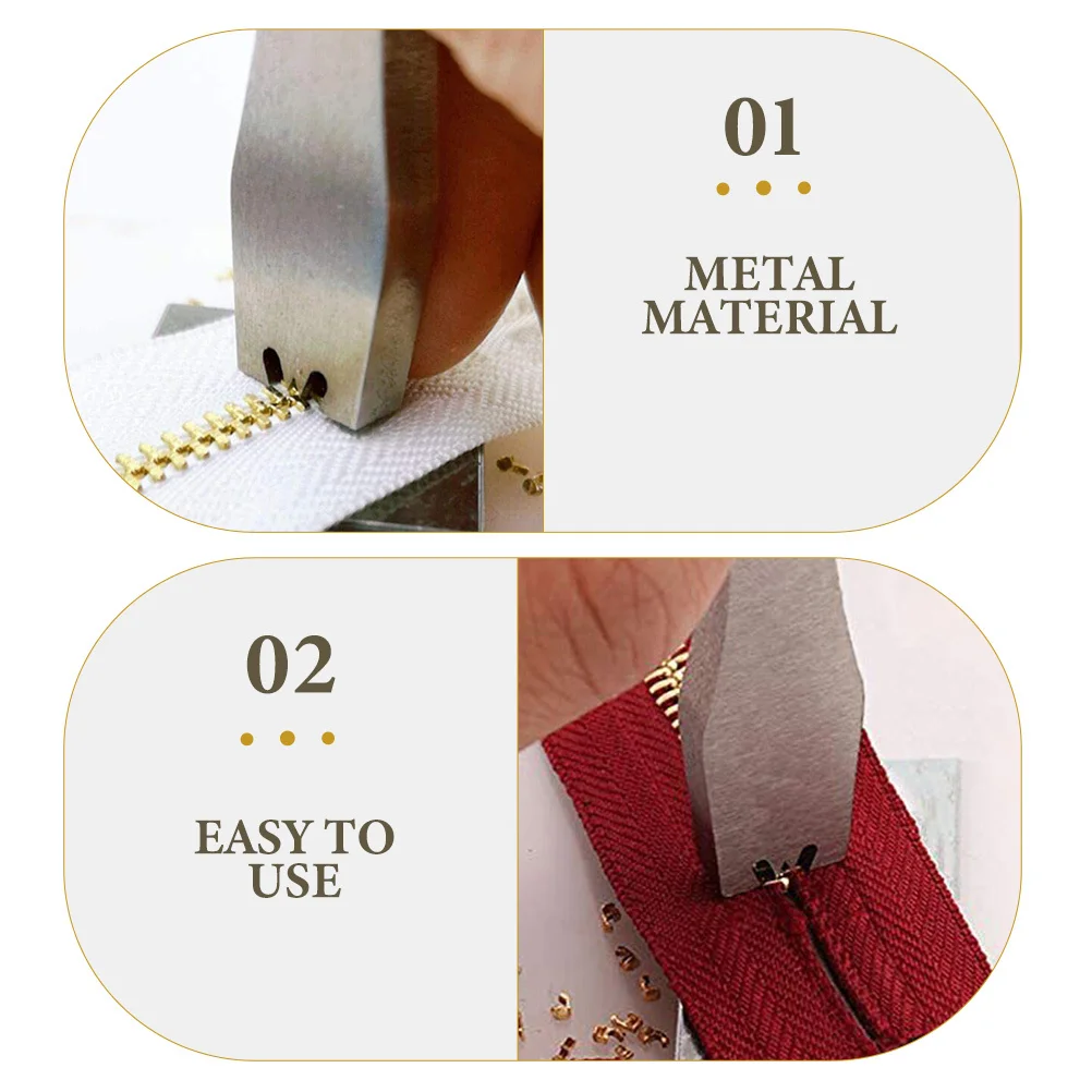 

Heavy Duty Zipper Gear Remover Tool Metal Sewing Accessory for DIY Supplies Smooth Nonstick Zipper Length Adjustment
