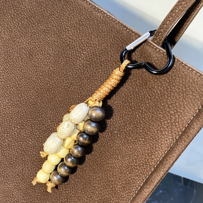 Faux Suede Tote Bags For Women Luxury Designer Handbags And Purses 2025 New In Lychee Pattern Beaded Pendants Underarm Shoulder