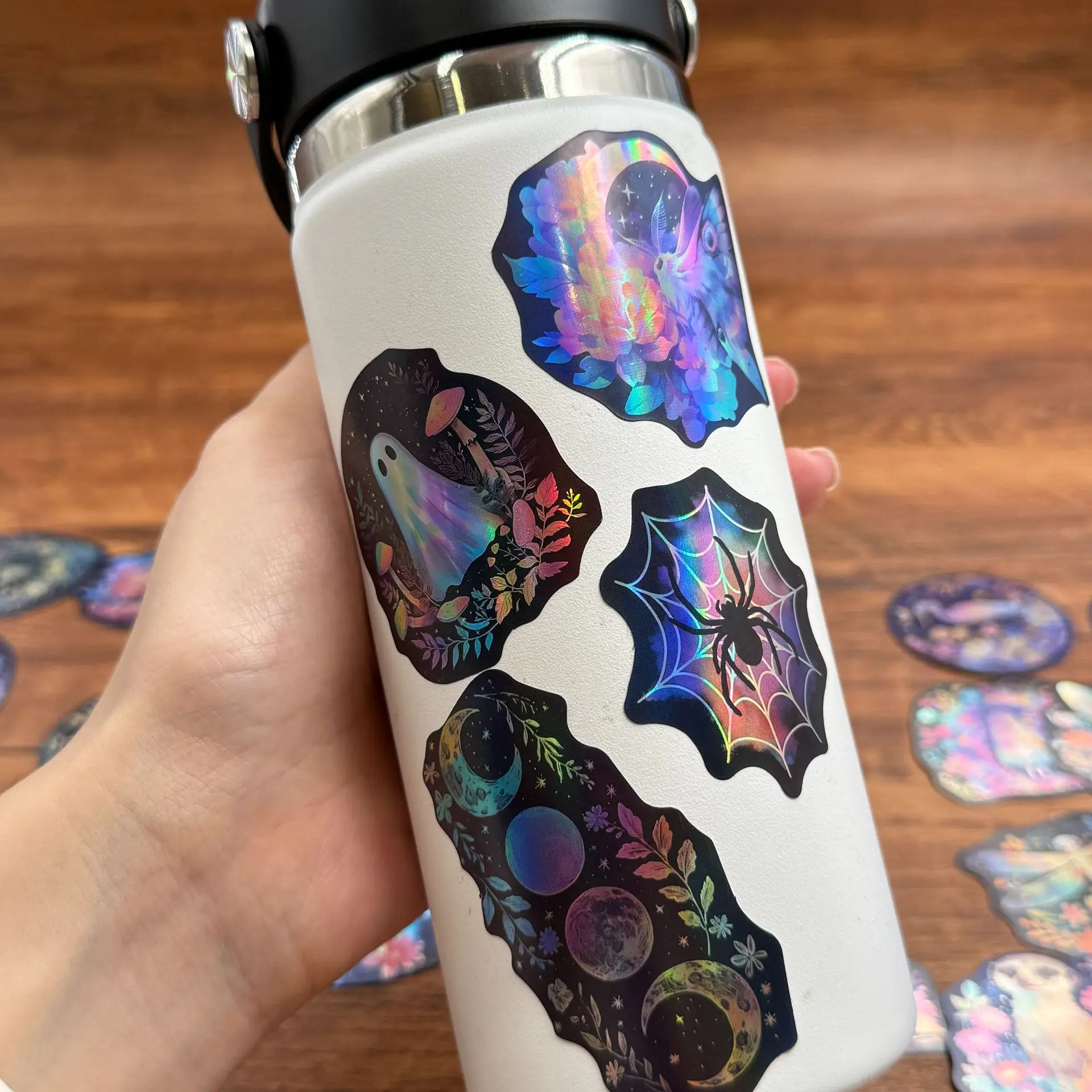 10/30/50PCS Laser Style Dark Halloween Personalized Creative Decorative Stickers Cool Graffiti Decal Kids Toy DIY Water Cup Desk