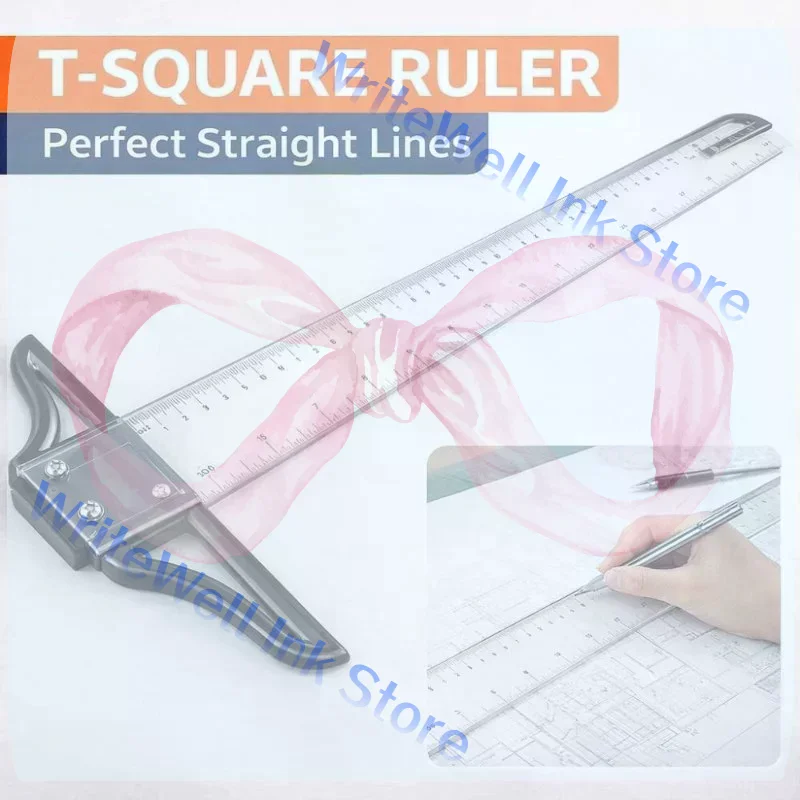 T Square Ruler 45/60/70/80cm Plastic Drafting Ruler Removable T Head Drawing Drafting Tool Design Art Supplies