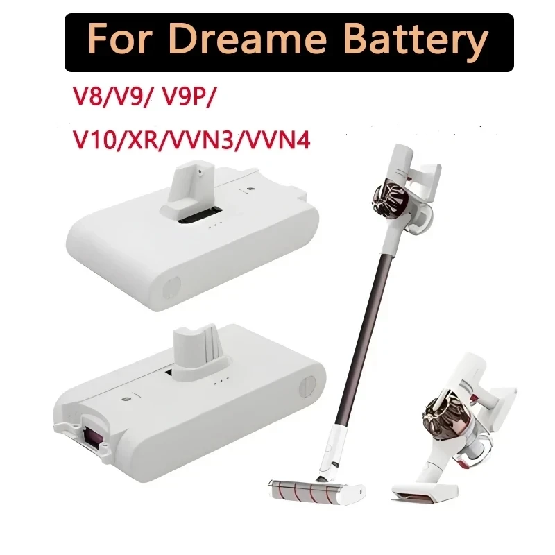 Original 5000mAh Lithium Batteryfor Dreame V8 V9 V10 V9P XR VVN3 VVN4 Handheld Cordless Vacuum Cleaner Parts Replacement Battery