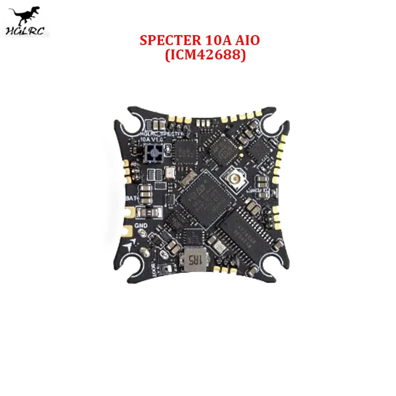 HGLRC SPECTER 10A 1-2S AIO F411 Flight Controller BLHELIS 10A 5.8G 400mW VTX SPI ELRS 2.4G RX for 65-85mm Whoop Toothpick Drone