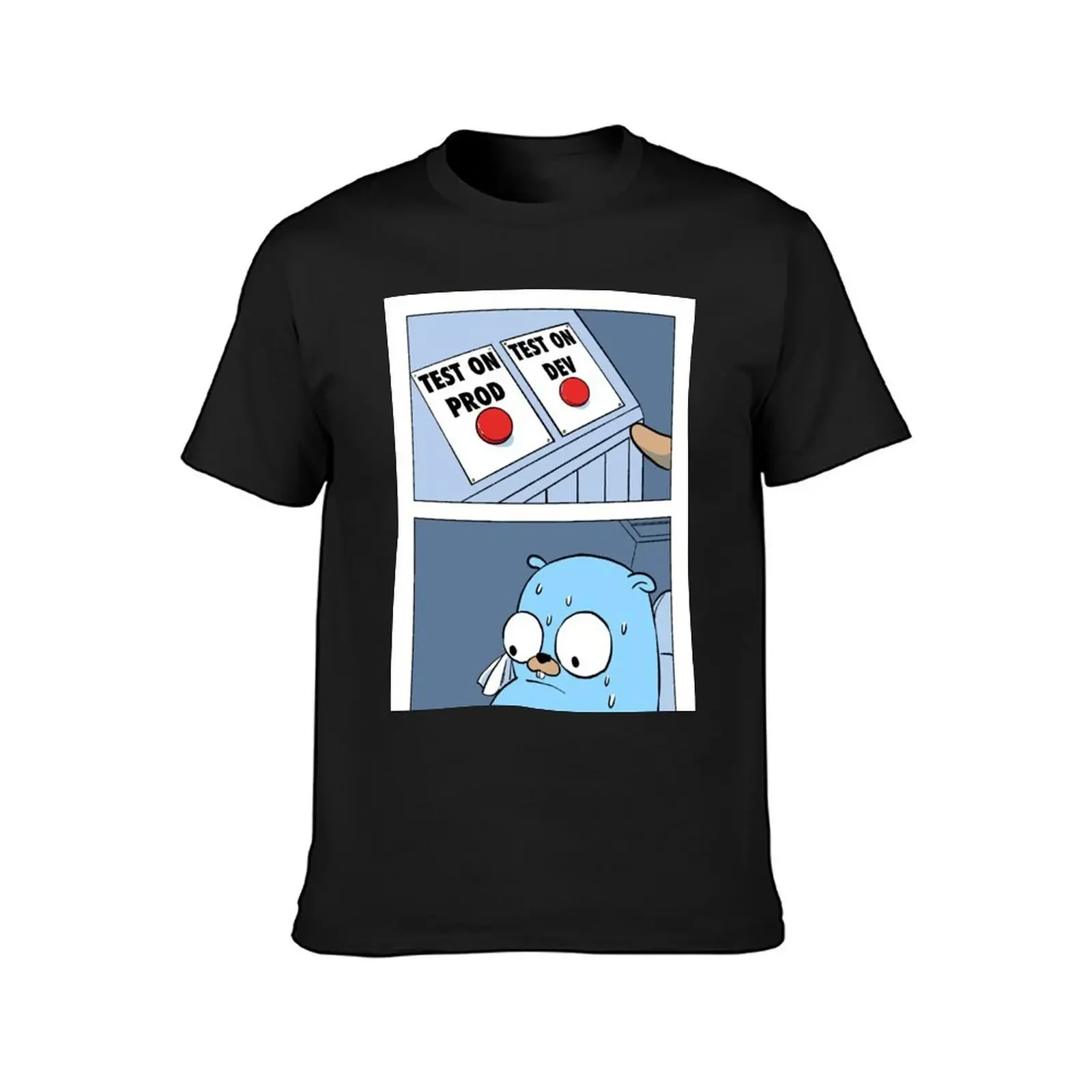 Golang Gopher Two Buttons T-Shirt man t shirt oversized graphic tee sublime plain plain black t shirts men