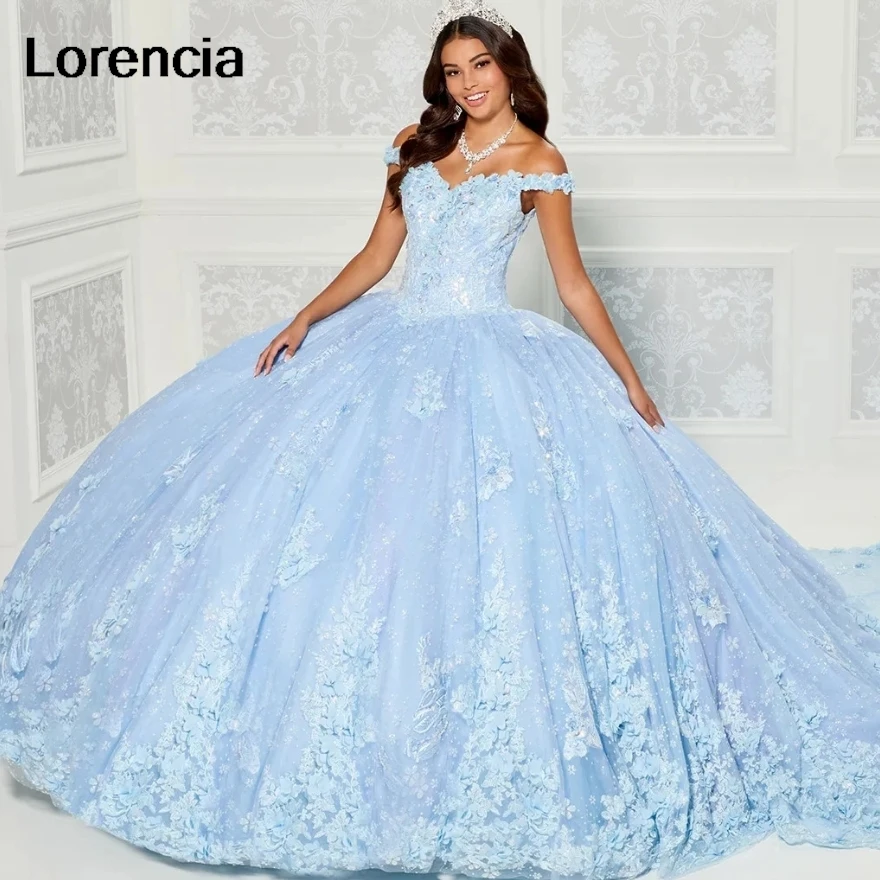 Vestido De quinceañera azul personalizado, vestido De baile con apliques De encaje, tren desmontable con cuentas, dulce 16 De México, Vestidos De 15 Años YQD734