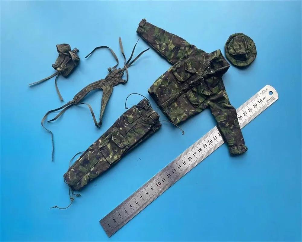 1/6 Doll Modern Soldier Jungle Clothes Pants Hat Shoulder Straps Waist Bags Model For 12'' Action Figure Body In Stock