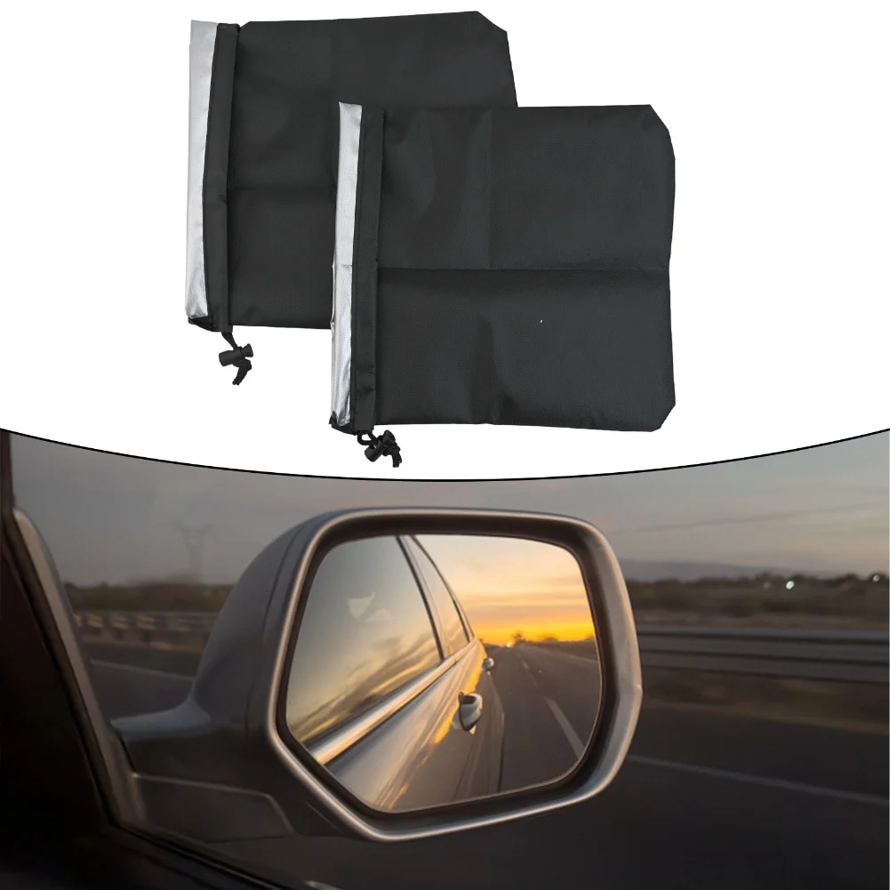 

2x Side View Mirror Covers for Car Rearview Protection from Snow Ice Frost Bird Pecking with Adjustable Drawstring Closure