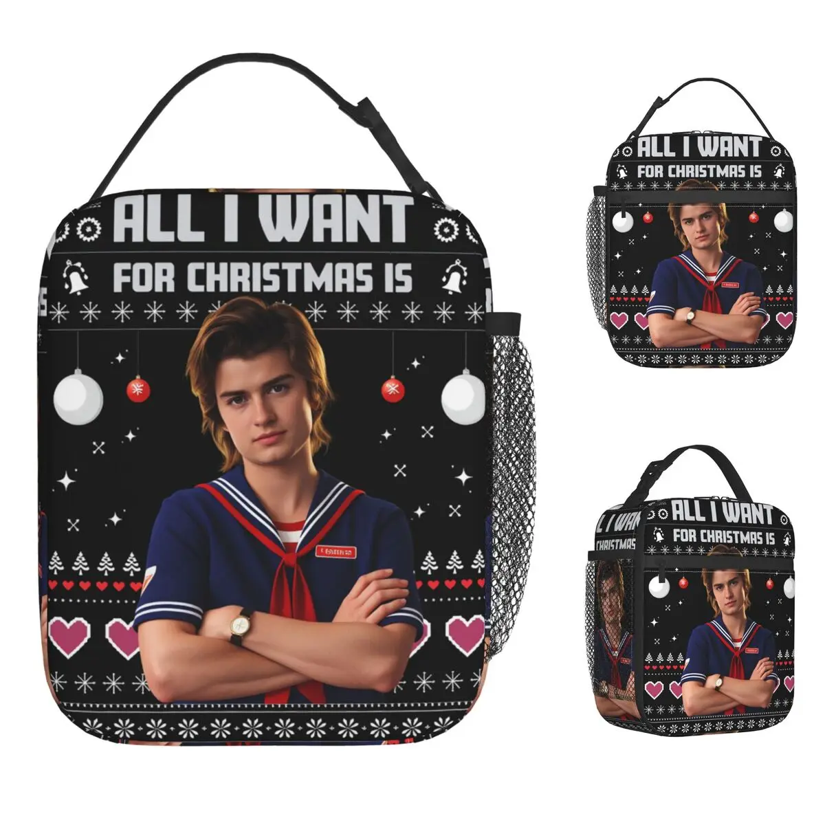 

Сумка для обеда Steve Harrington, офисная коробка для завтрака для мужчин, повседневная термосумка-тоут с графическим рисунком, оксфордская удобная сумка-холодильник