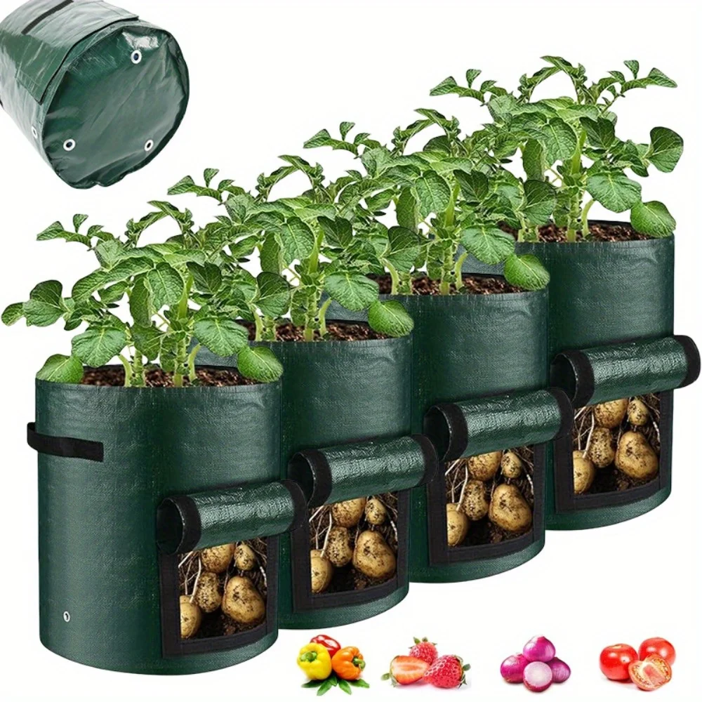 

1PC Potato Grow Bags 7 Gallon,Plant Grow Bags with Flap Window,Planting Bags for Vegetables with Drainage Holes