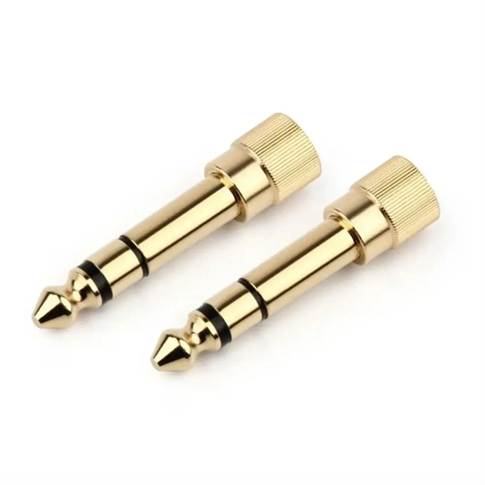 

Threaded Metal Alloy Connectors With Tail 3 Poles Terminals Earphone Plug Audio Adapter Jack 3.5mm Jack 6.35mm 3.5mm To 6.35mm