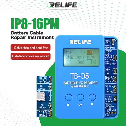 RELIFE TB-05 Battery Cable Repair Instrument for Phone 8-16promax Battery Data Cycles Recovery Tool Battery Programmer Repair