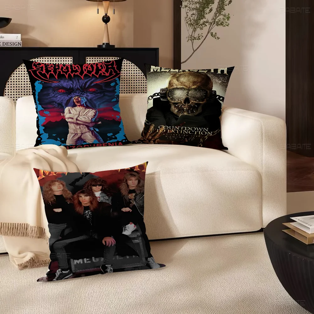 Classic Heavy Metal Rock Band Megadeths Pillowcase Toon Gift Cushion Cover Bedroom Home Sofa Chair Seat Decor Pillow Case