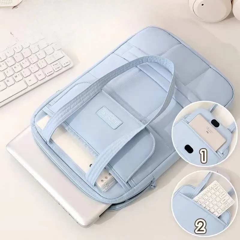 Ins carino plaid borsa per laptop antiurto donna grande capacità MacBook Air Pro 13 14 15 pollici custodia per notebook maniglia borsa per computer