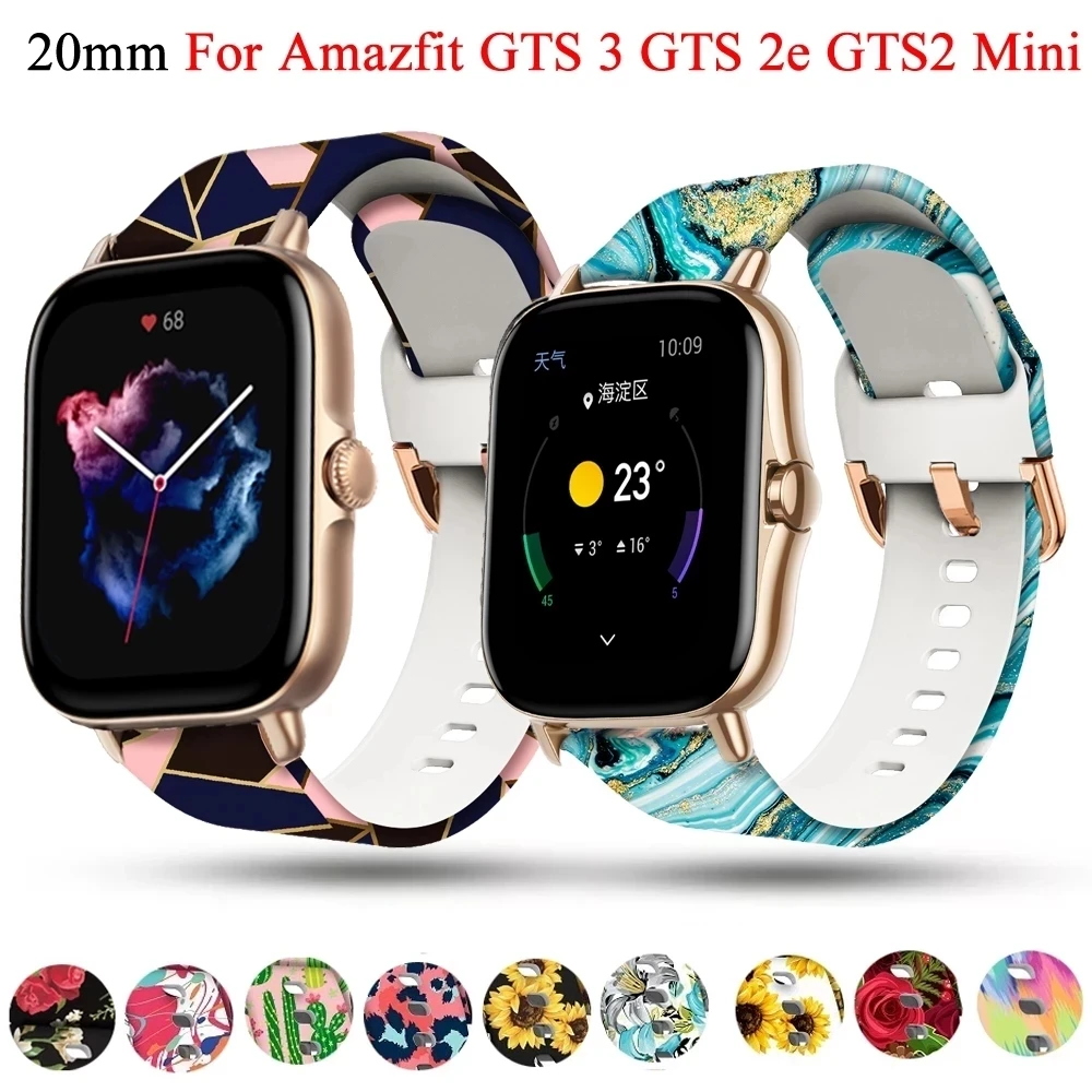 

20mm Smart Watch Strap For Xiaomi Amazfit GTS3 GTS 2 Mini Smartwatch Silicone Band GTS2 2e GTS 3 GTR 42mm Bip Bracelet Watchband