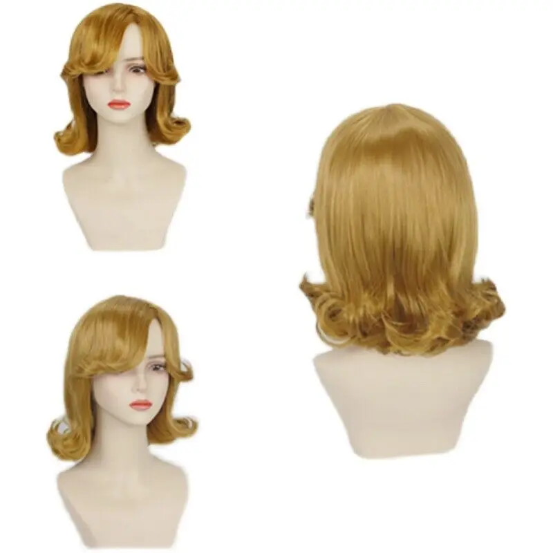 

Lady Fashion Short Curly Girl Blonde Wavy Hair Wig