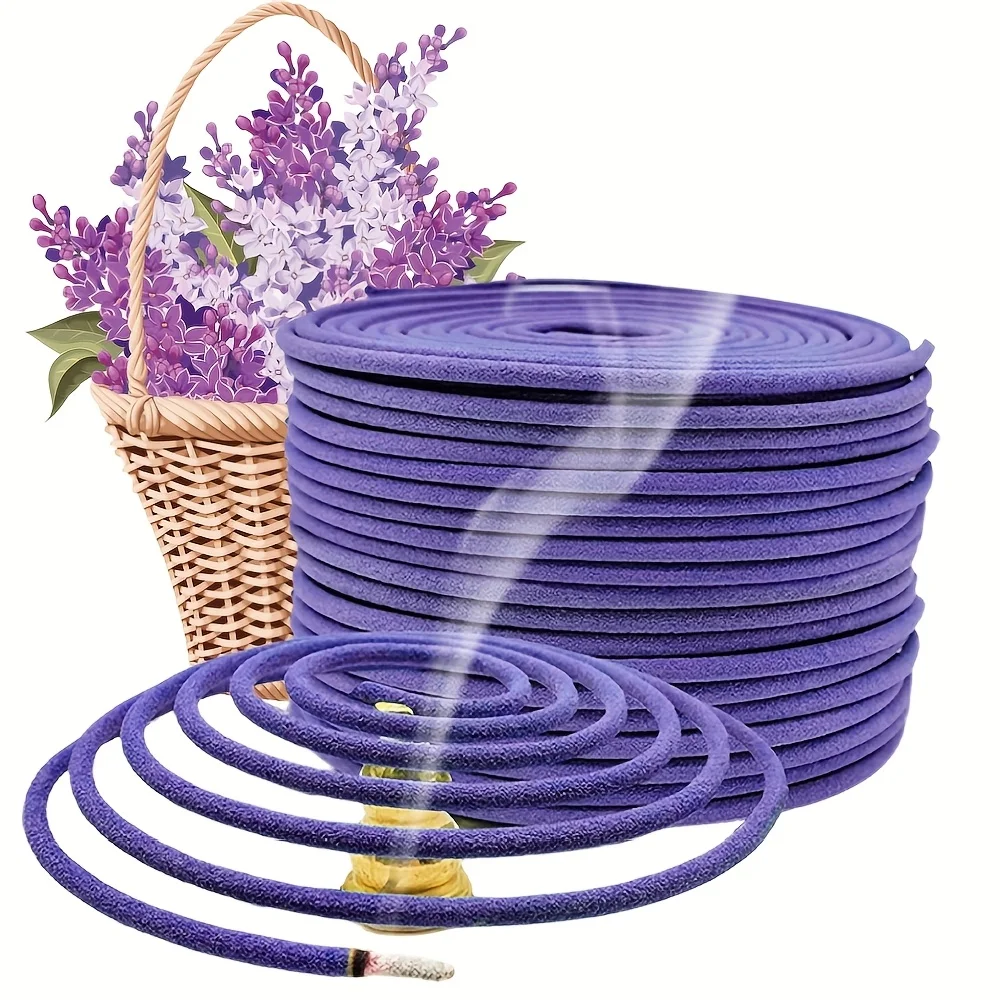 Bobinas de Aromaterapia de Lavanda y Hierba Limón, Fragancia para Patio, Porche, Piscina, Camping, Decoración del Hogar, Bobinas de Incienso para Exteriores
