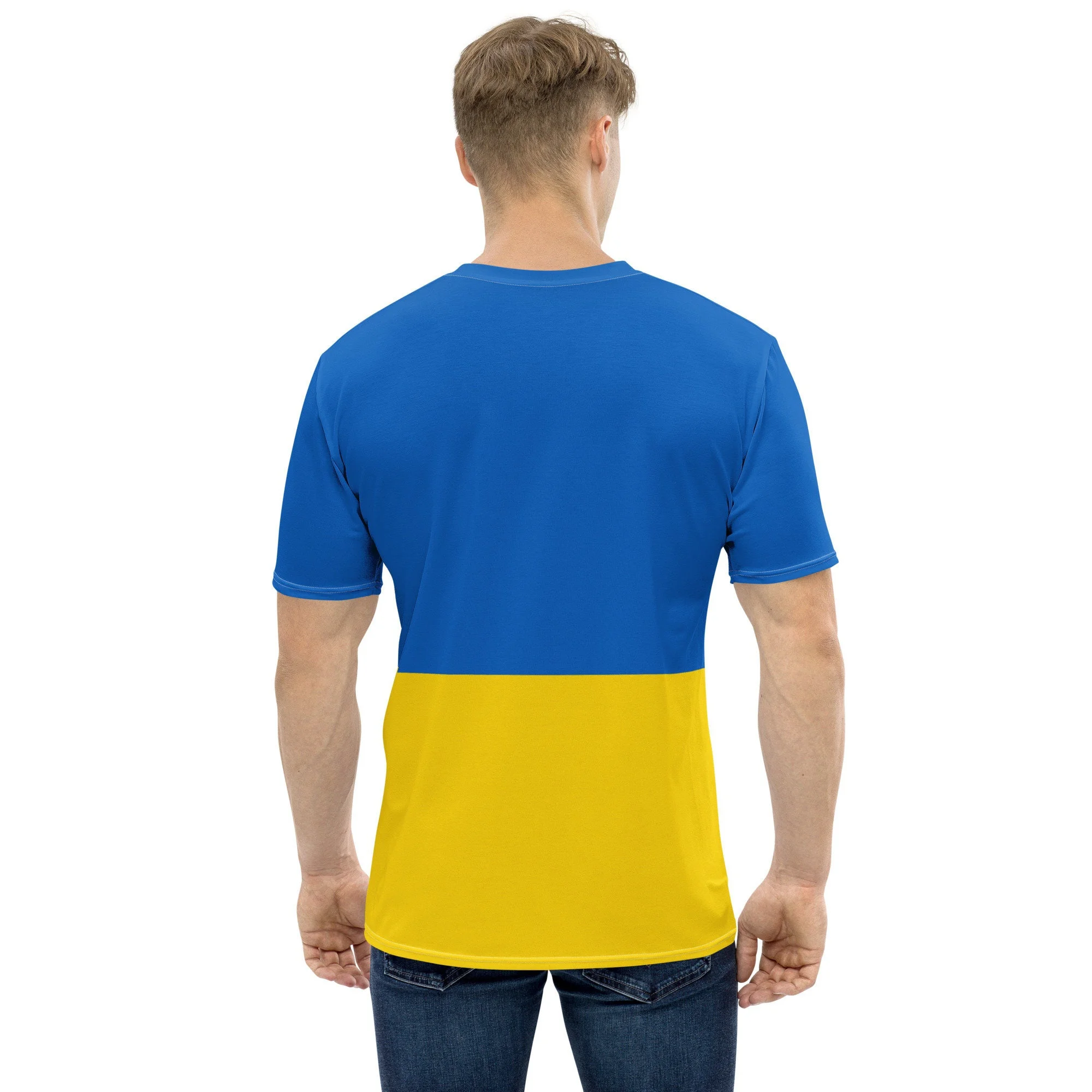 2022 Summer New Fashion Ukraine Flag Printed Mens T Shirts Oversized Loose Clothes Vintage Short Sleeve Personality Tee