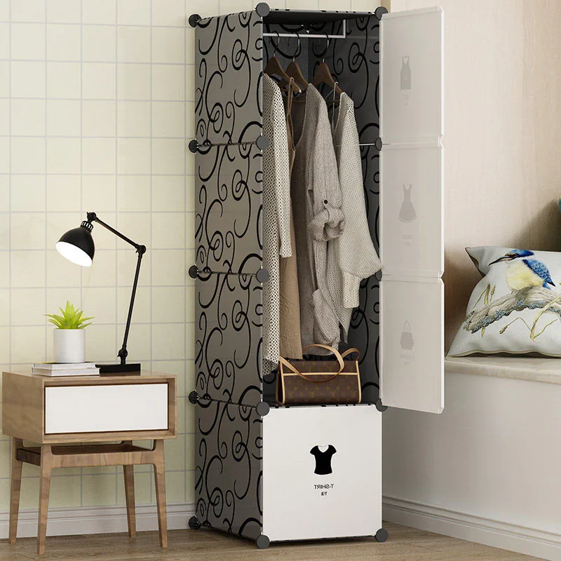 Plastic Modern Wardrobe Cabinet Open Display Storage Organizer Bedroom Wardrobe Partitions Guarda Roupa Lounge Suite Furniture