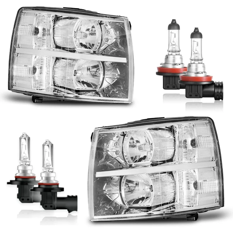 

Фары в сборе с лампочками для Chevy Silverado 1500 и 20072014 Silverado 2500HD 3500 Высокопроизводительные светодиодные фары 20072013 гг.