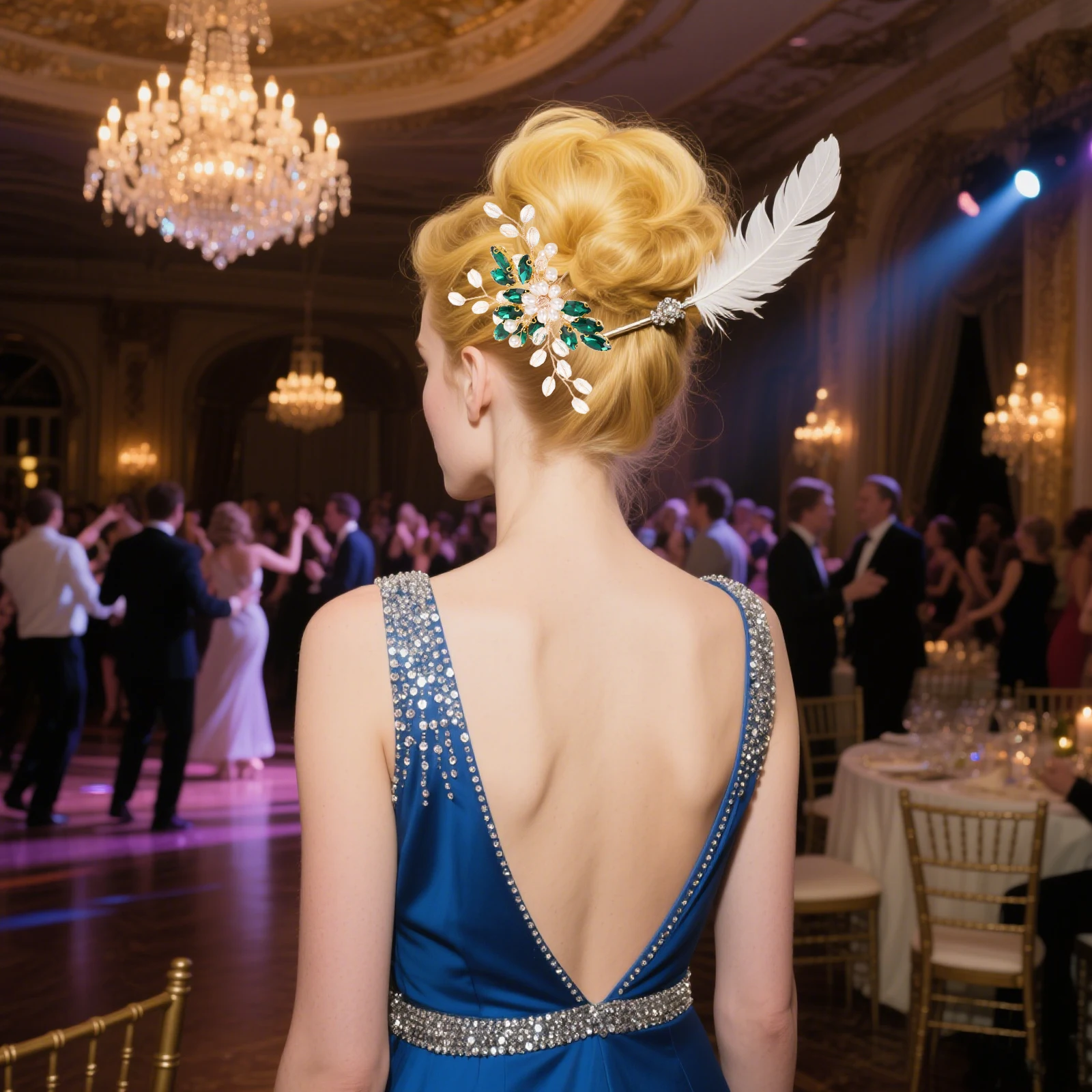 

Elegant Green Clips For Women Stylish Bridal Headpiece Comfortable Metal Accessories Parties Formal Events Unique Bridal Jewelry