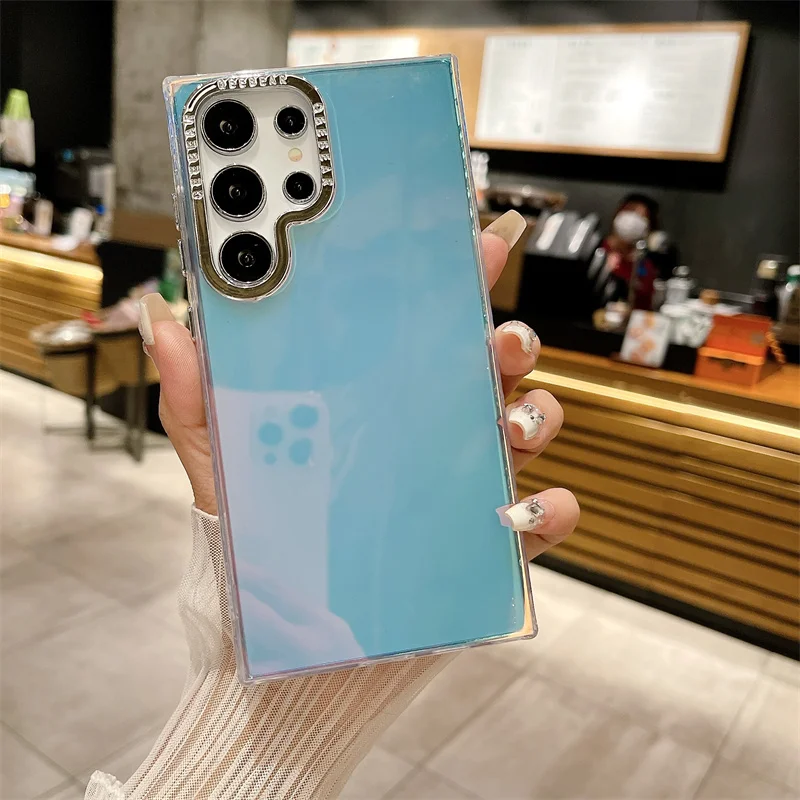 تألق الليزر IMD لامعة قضية الهاتف لسامسونج S23 + S24 زائد S25Ultra S22U غطاء كامل نحيل شل حماية الجسم #2