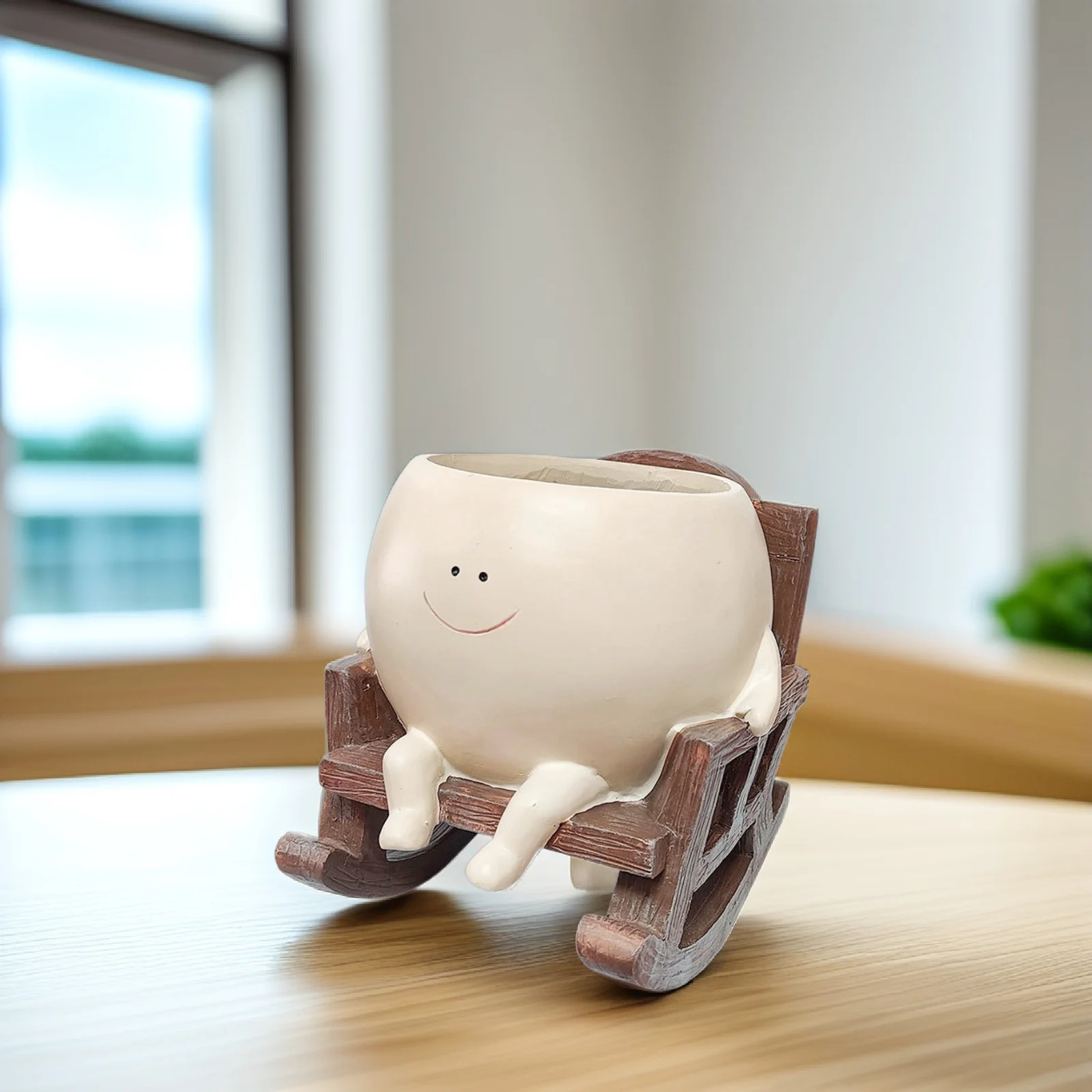 

Креативное кресло-качалка, горшок из смолы, держатель для сочных растений, милый декоративный аксессуар для внутреннего сада