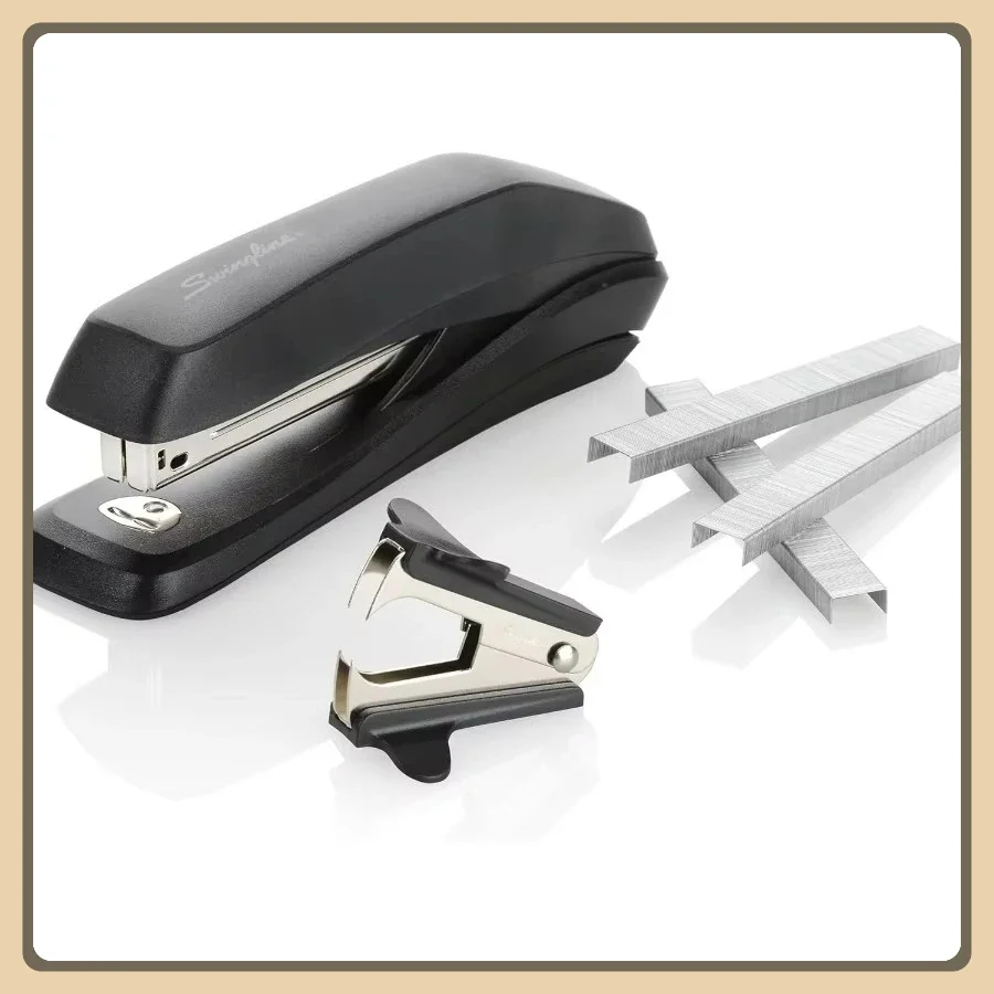 Kit Stapler Serbaguna, Bebas Macet dengan 1250 Staples & Penghapus untuk Meja Kantor & Rumah