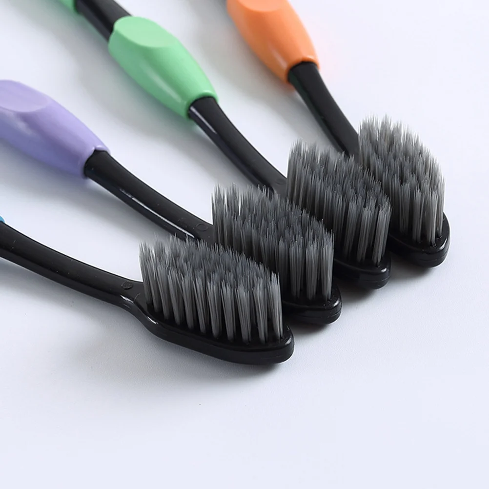 

10Pcs Bamboo Charcoal Toothbrush Set Fine Bristle Antibacterial Oral Care Comfortable Grip Non-Slip Handle for Healthy Gums