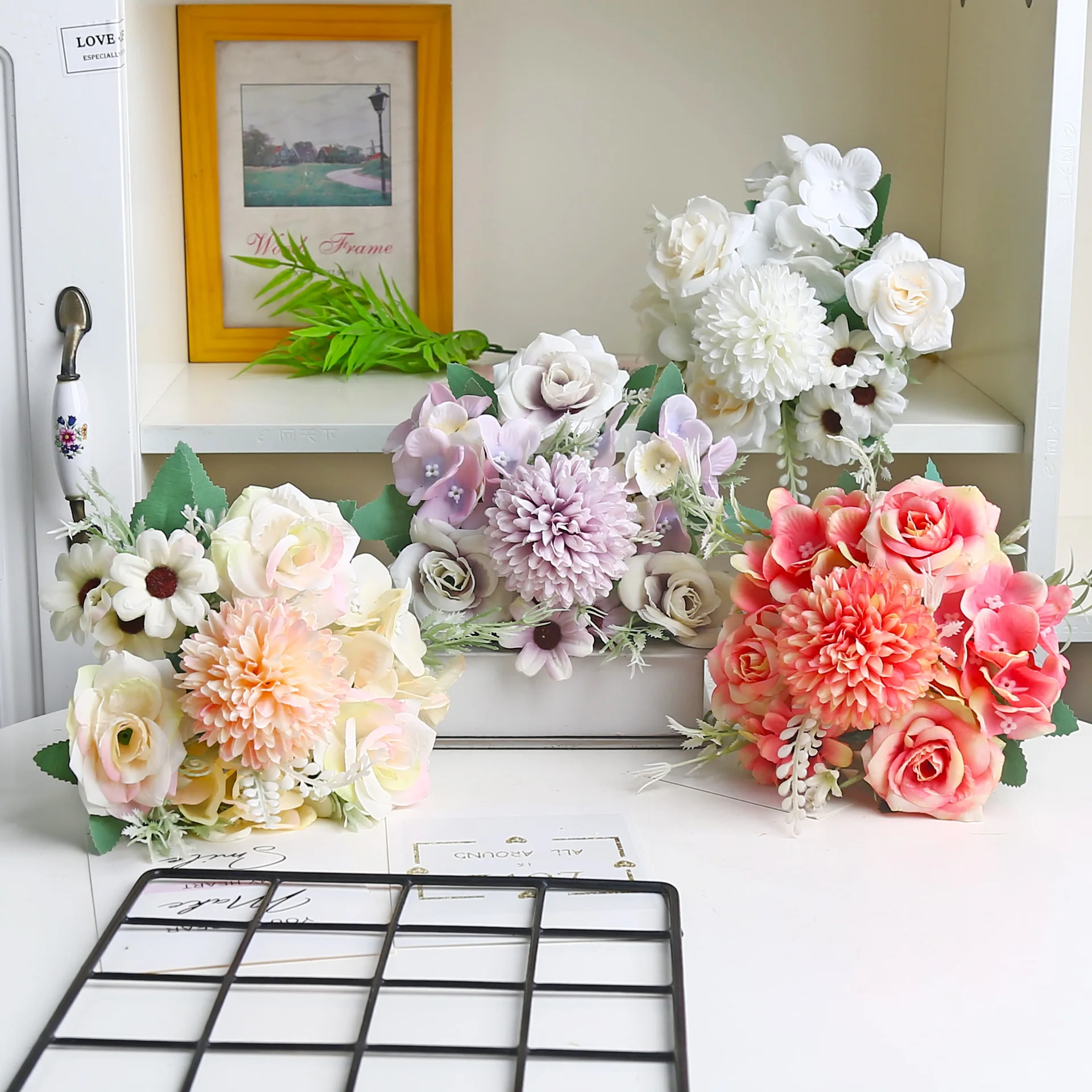 

Artificial flowers high-end realistic rose wedding hall scene layout handmade fake flowers home decoration silk flowers
