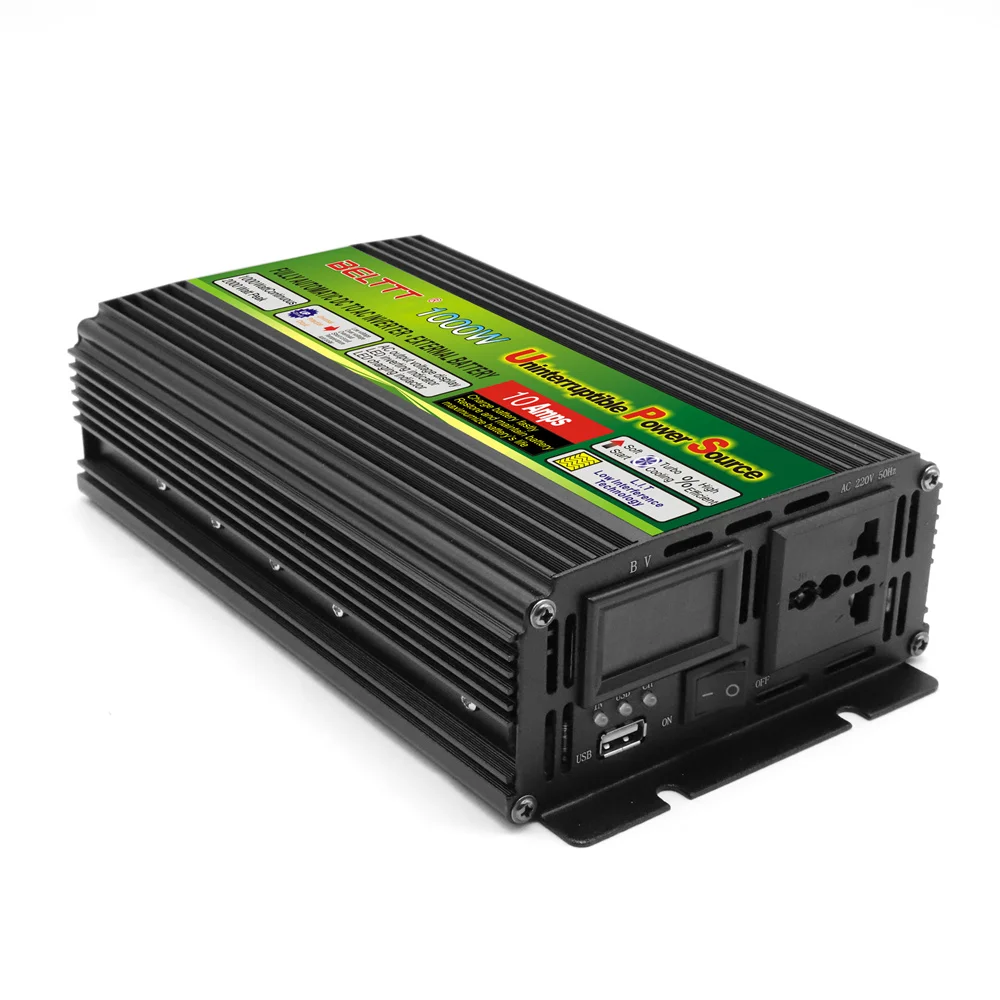 UPS Power Inverter 350W 500W 1000W Continuous Power DC 12V AC 220V Inverter Charger Converter Three-Phase Charging Car Inverter