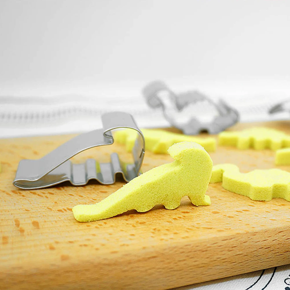 

Dinosaur Shaped Cake 2 Sets Baking Stainless Steel Cutter Cookie Mold Mini Cake Mold Durability Practicality Fruit Tart